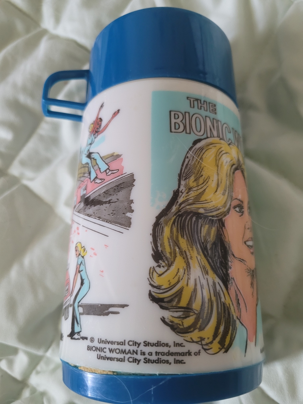 Bionic Woman Blue Retro Insulated Thermos